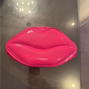 MAC Cosmetics Vibrant Pink Lip-Shaped Bag